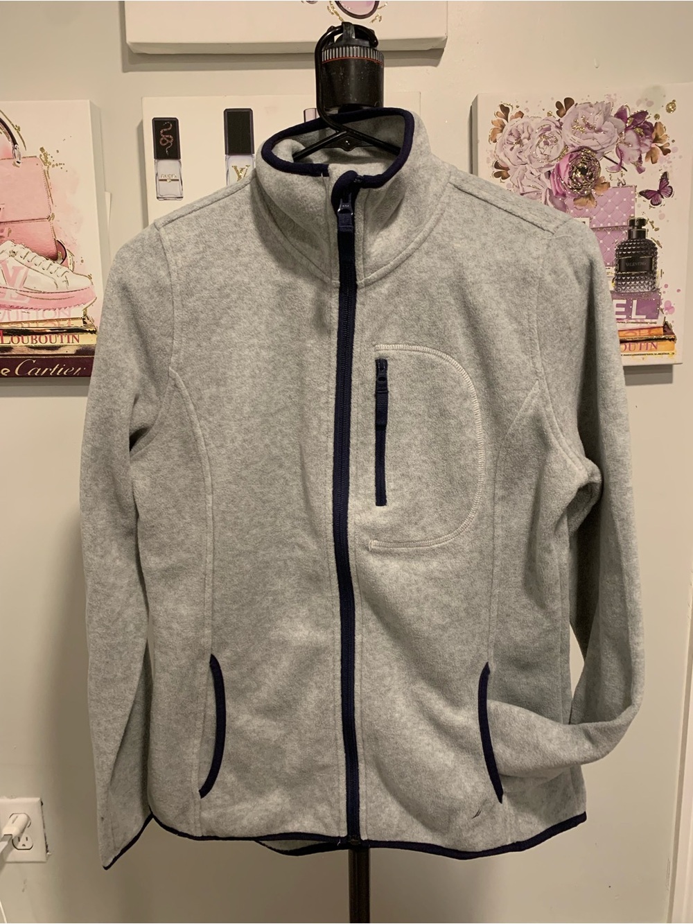 Nautica Women’s Light Gray Fleece Jacket SJL036